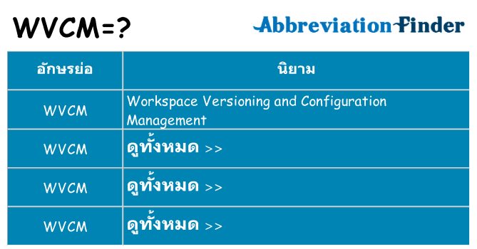 อะไรไม่ wvcm ถึง
