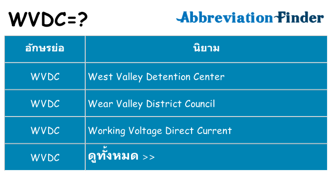 อะไรไม่ wvdc ถึง