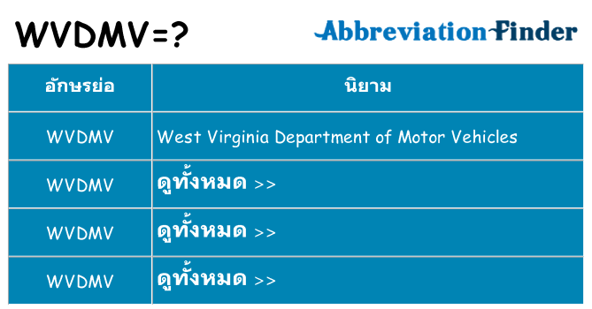 อะไรไม่ wvdmv ถึง