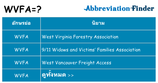อะไรไม่ wvfa ถึง