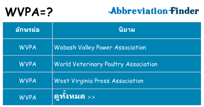 อะไรไม่ wvpa ถึง