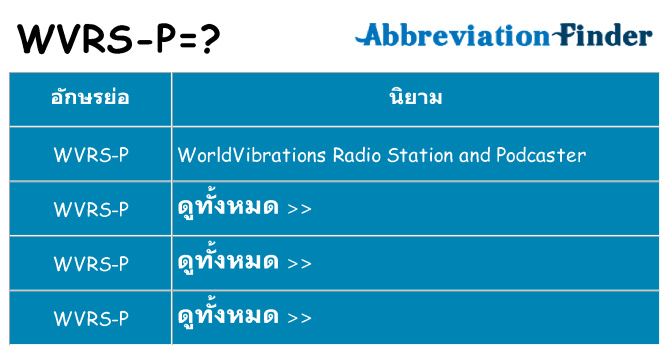 อะไรไม่ wvrs-p ถึง