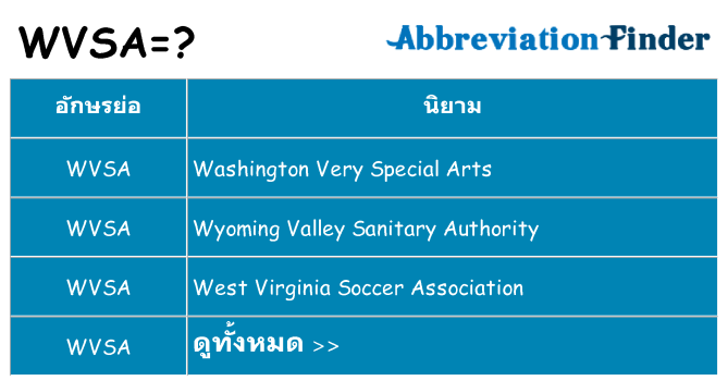 อะไรไม่ wvsa ถึง