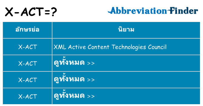 อะไรไม่ x-act ถึง