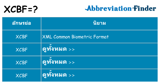 อะไรไม่ xcbf ถึง