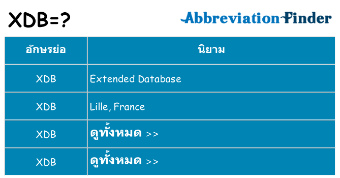 อะไรไม่ xdb ถึง