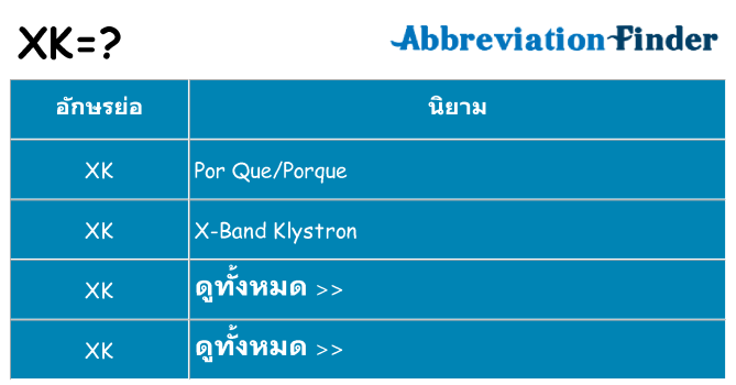 อะไรไม่ xk ถึง