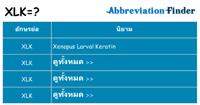 อะไรไม่ xlk ถึง