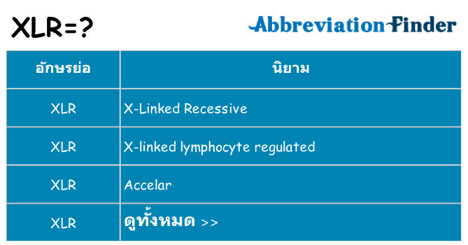 อะไรไม่ xlr ถึง