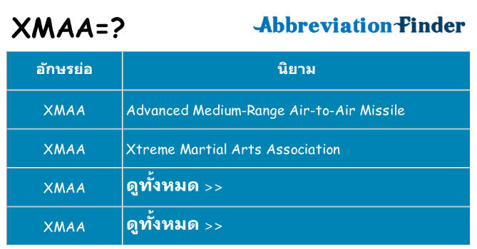 อะไรไม่ xmaa ถึง