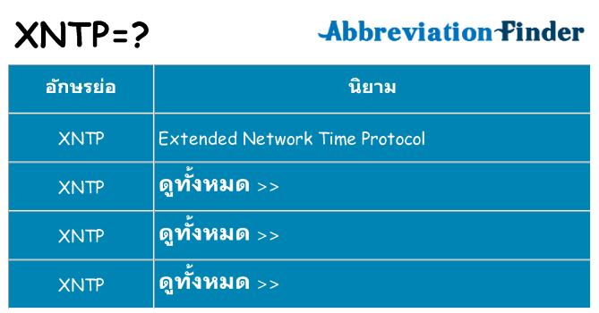 อะไรไม่ xntp ถึง