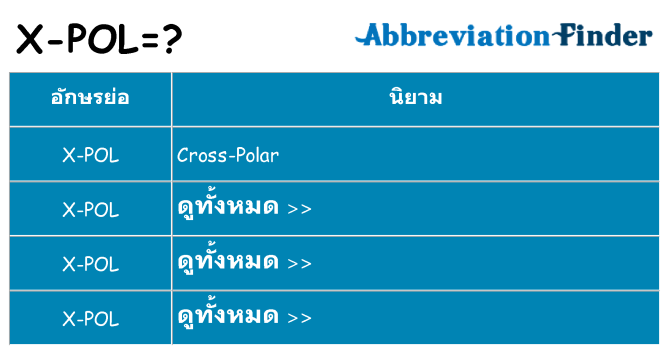 อะไรไม่ x-pol ถึง