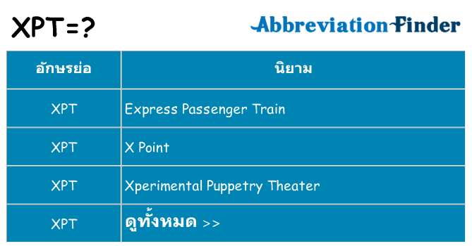 อะไรไม่ xpt ถึง