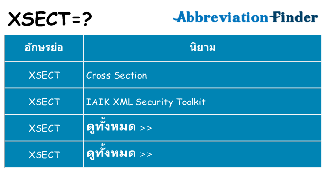 อะไรไม่ xsect ถึง