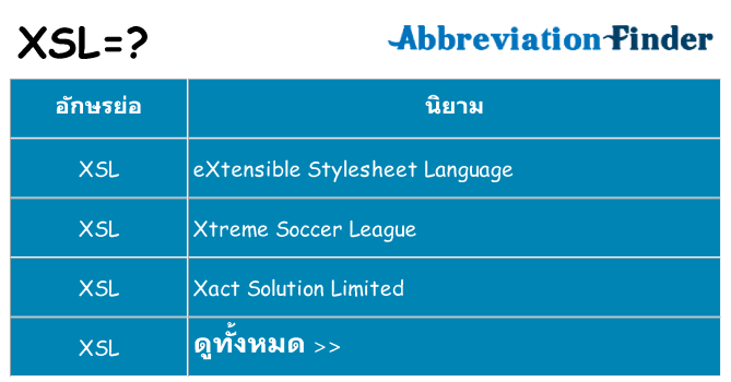 อะไรไม่ xsl ถึง