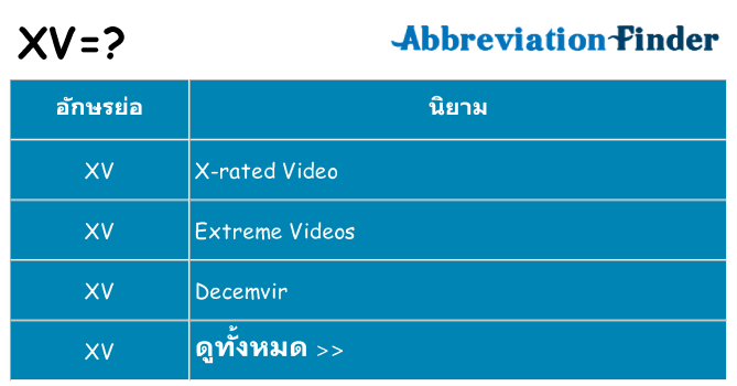 อะไรไม่ xv ถึง