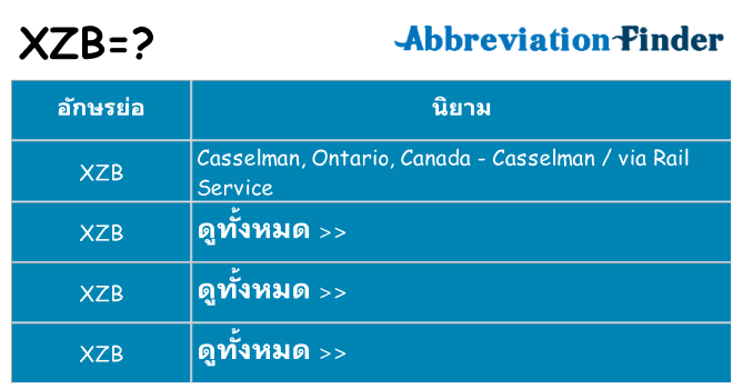 อะไรไม่ xzb ถึง