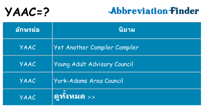 อะไรไม่ yaac ถึง