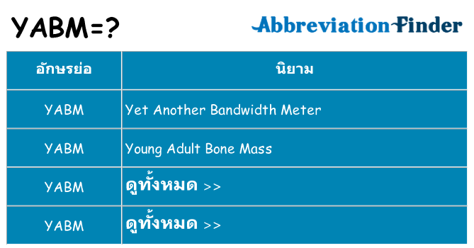 อะไรไม่ yabm ถึง