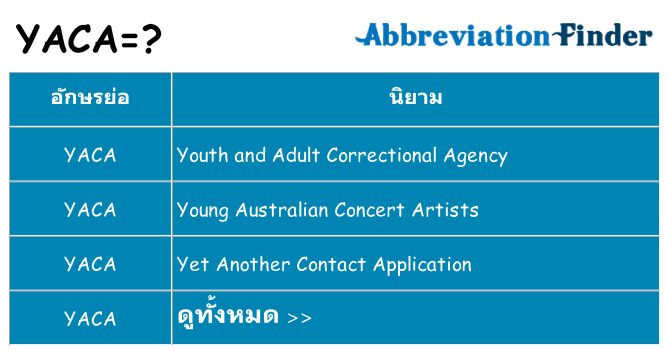 อะไรไม่ yaca ถึง