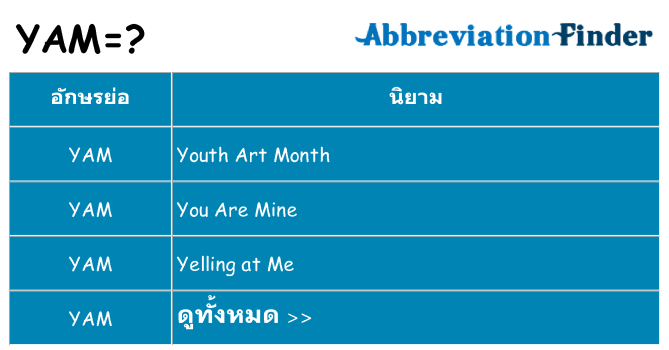 อะไรไม่ yam ถึง