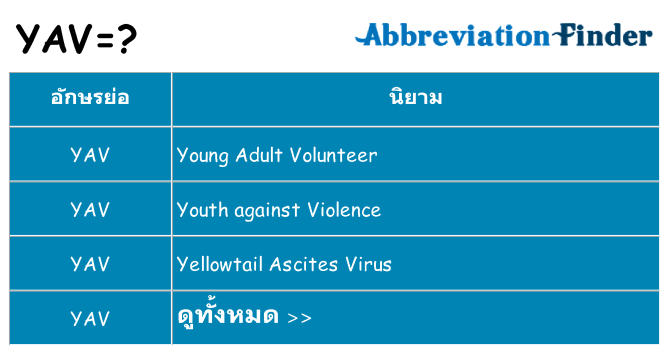 อะไรไม่ yav ถึง