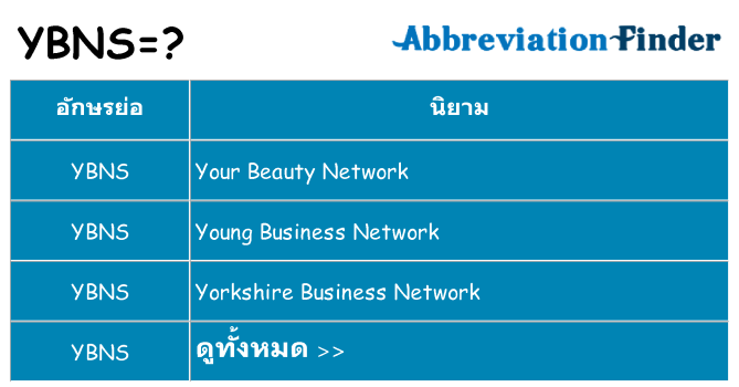 อะไรไม่ ybns ถึง
