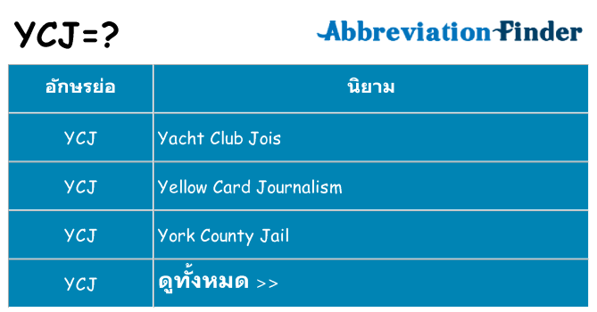 อะไรไม่ ycj ถึง