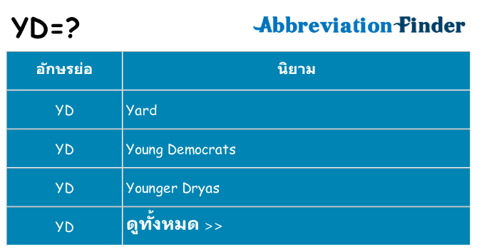 อะไรไม่ yd ถึง
