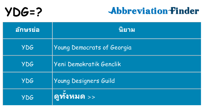 อะไรไม่ ydg ถึง