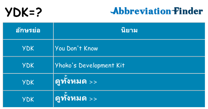 อะไรไม่ ydk ถึง