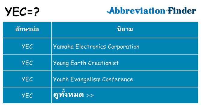 อะไรไม่ yec ถึง