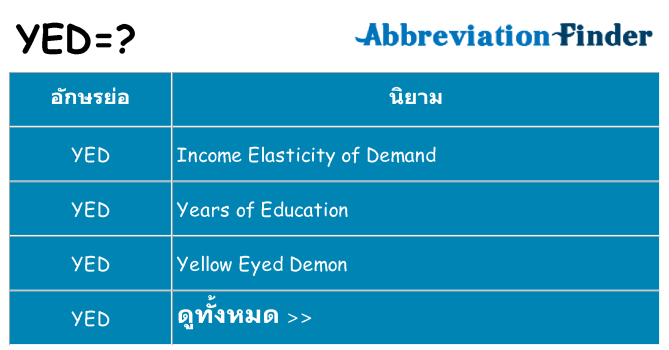 อะไรไม่ yed ถึง