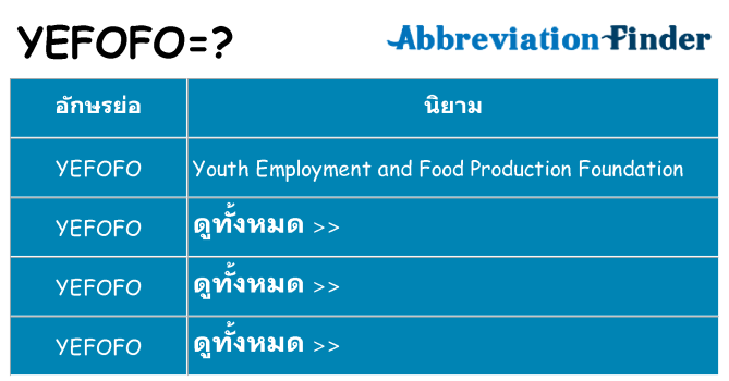 อะไรไม่ yefofo ถึง