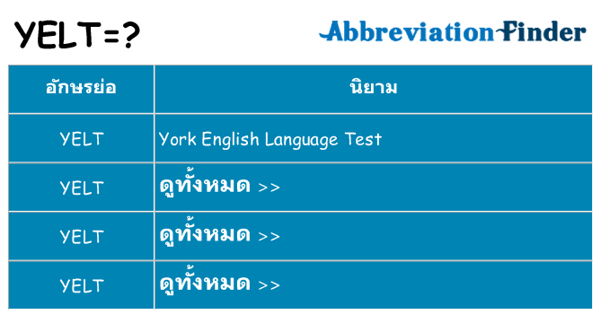อะไรไม่ yelt ถึง
