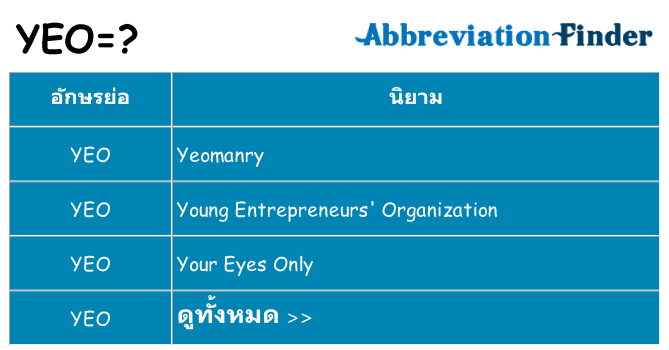 อะไรไม่ yeo ถึง