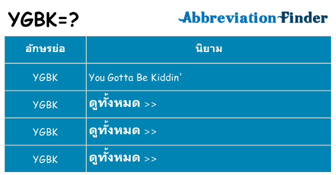 อะไรไม่ ygbk ถึง