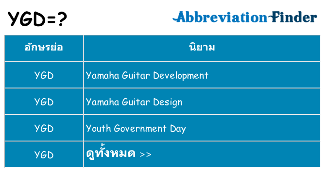 อะไรไม่ ygd ถึง