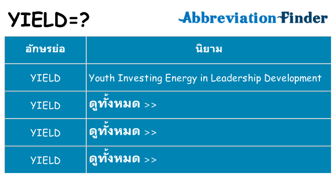 อะไรไม่ yield ถึง