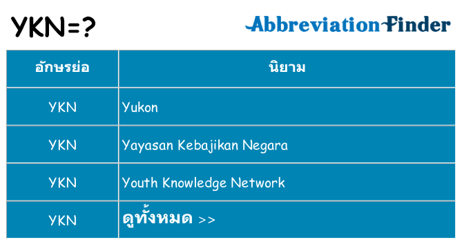 อะไรไม่ ykn ถึง