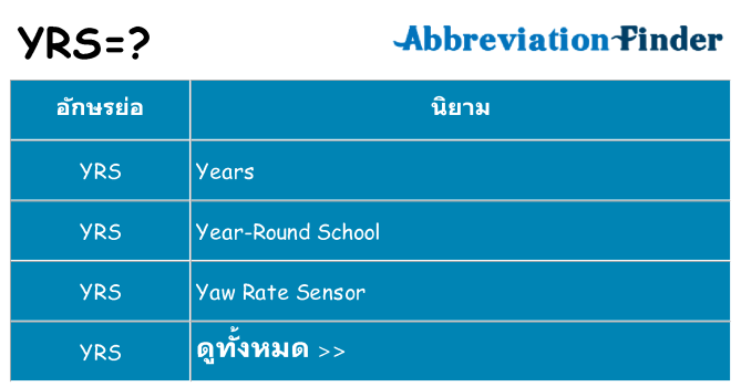 อะไรไม่ yrs ถึง
