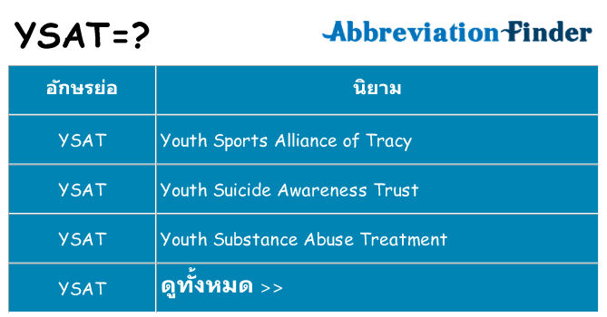 อะไรไม่ ysat ถึง