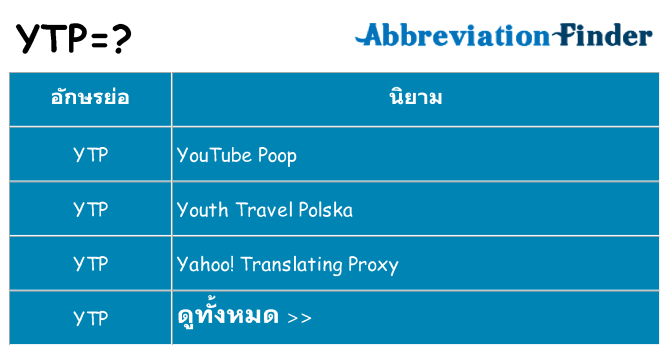 อะไรไม่ ytp ถึง