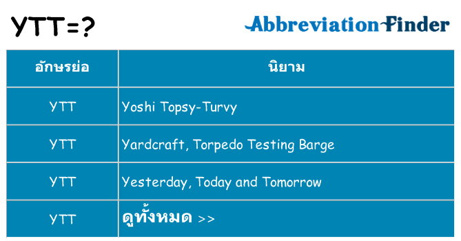 อะไรไม่ ytt ถึง