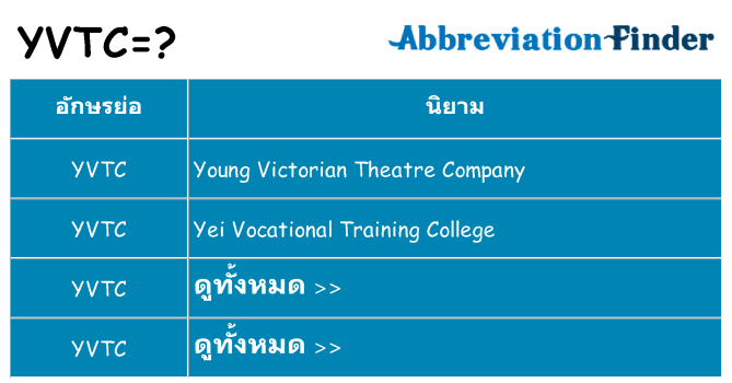 อะไรไม่ yvtc ถึง