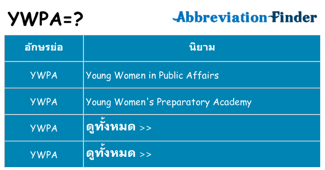 อะไรไม่ ywpa ถึง