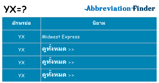 อะไรไม่ yx ถึง
