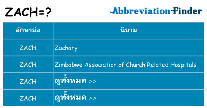 อะไรไม่ zach ถึง