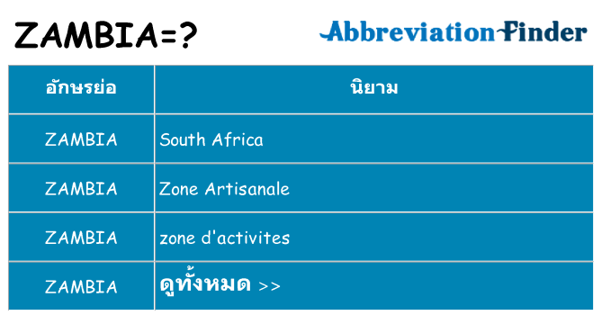 อะไรไม่ zambia ถึง