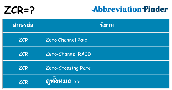 อะไรไม่ zcr ถึง